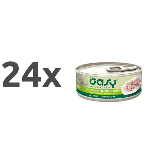 Oasy Natural Range adult tuna in piščanec, v želeju, konzerva - 24 x 150 g