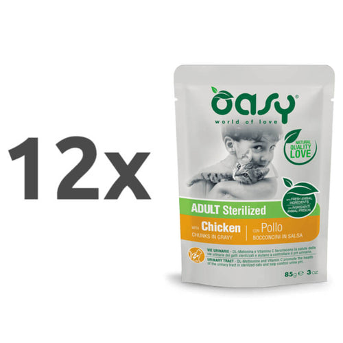 Oasy Chunks in Gravy Sterilized Adult piščanec v omaki, vrečka - 85 g - 12 x 85 g