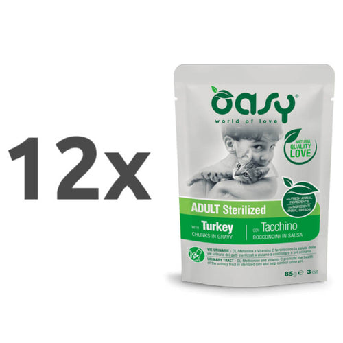 Oasy Chunks in Gravy Sterilized Adult puran v omaki, vrečka - 85 g - 12 x 85 g