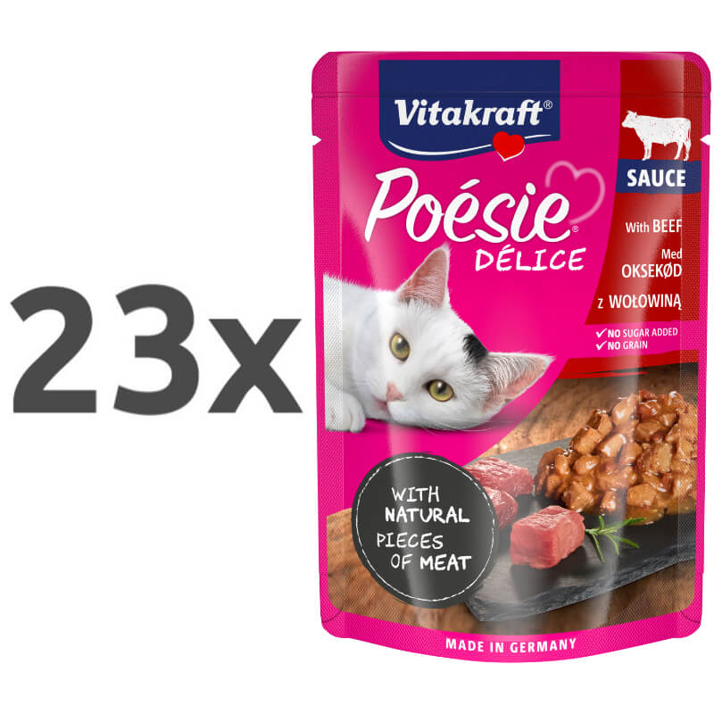 Vitakraft Poésie Délice Adult govedina v omaki, vrečka - 85 g - 23 x 85 g