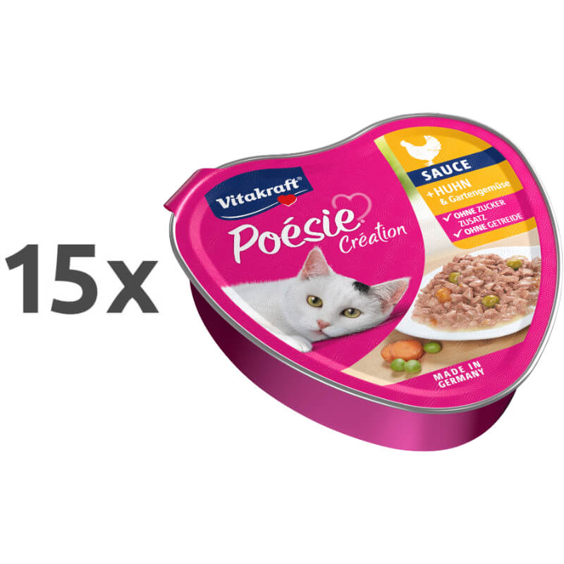 Vitakraft Poésie Création Adult piščanec in zelenjava v omaki, alu konz. - 85 g - 15 x 85 g