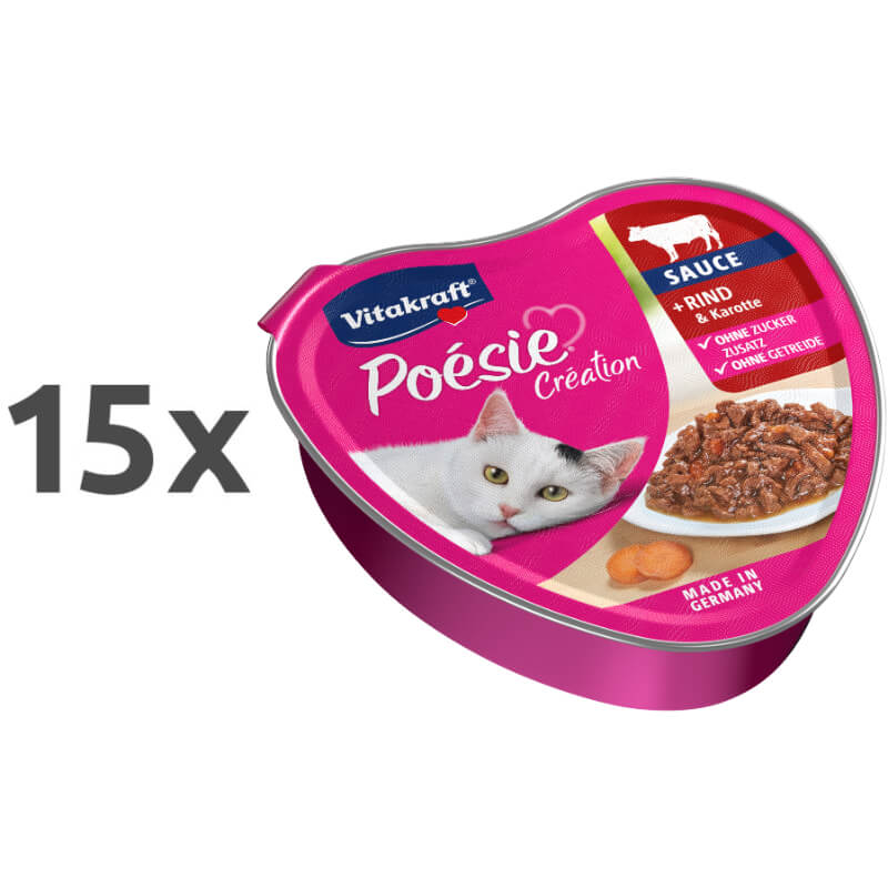 Vitakraft Poésie Création Adult govedina in korenje v omaki, alu konz. - 85 g - 15 x 85 g