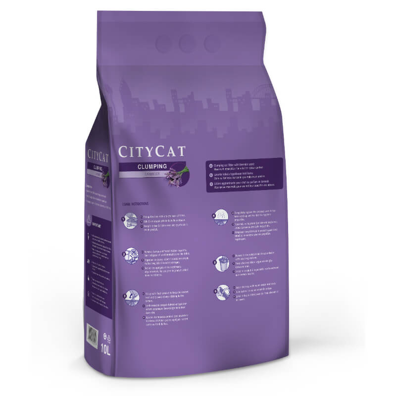 City Cat posip Clumping Lavender, sivka- 10 l (2)