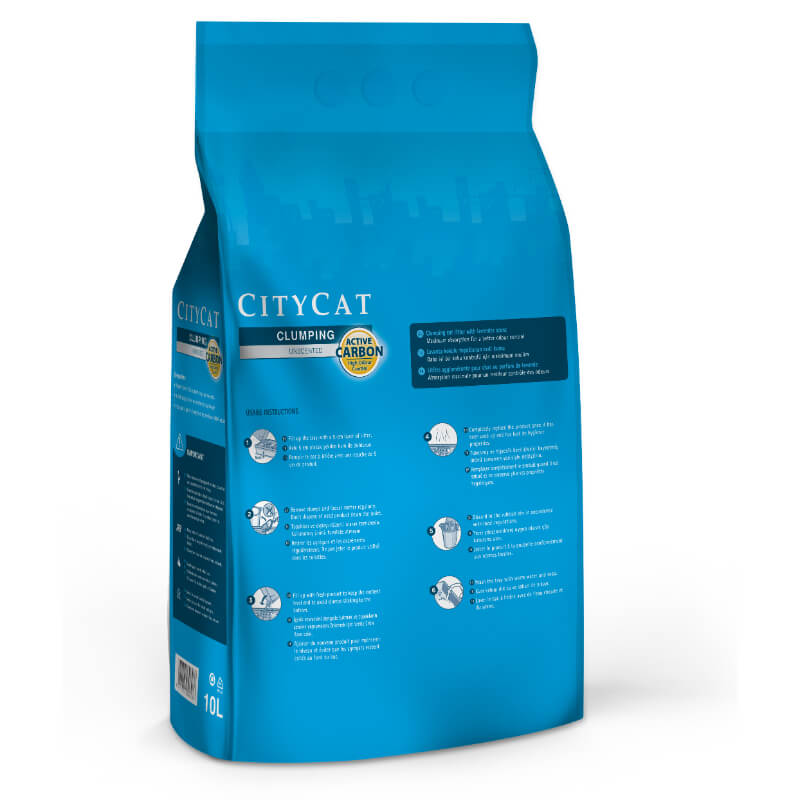 City Cat posip Clumping Active Carbon, neodišavljen- 10 l (2)