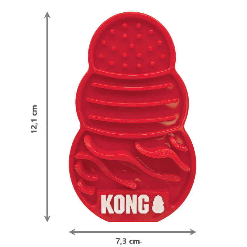 KONG lizalna podloga za priboljške Licks S, rdeča - 12,1 x 7,3 cm (4)