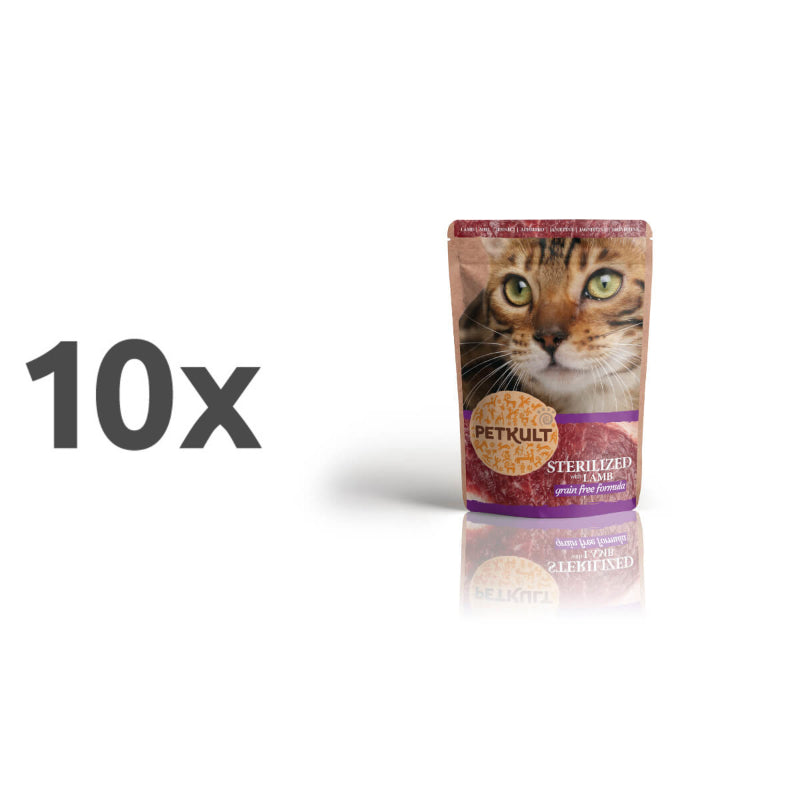 Petkult Cat Adult Sterilised - jagnjetina - 100 g - 10 x 100 g