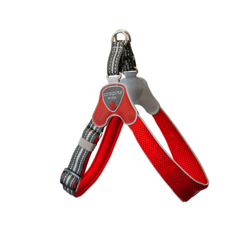 Coralpina nastavljiva oprsnica Cinquetorri - rdeča - različne velikosti - 30 - 46 cm