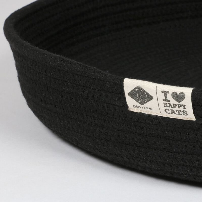 HappyCats okrogla košara iz bombažne vrvi Jess, črna - 45 cm (2)