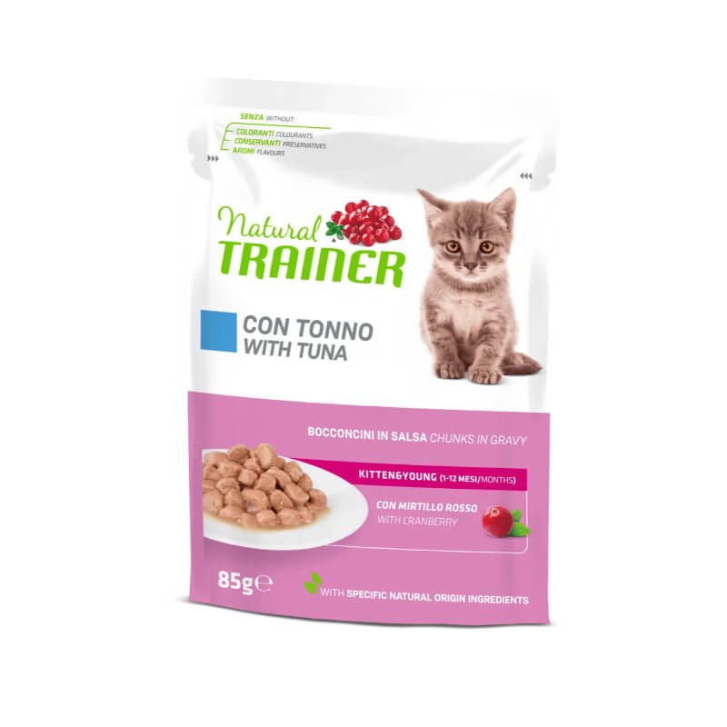 Natural Trainer Cat Kitten&Young, vrečka - tuna - 85 g