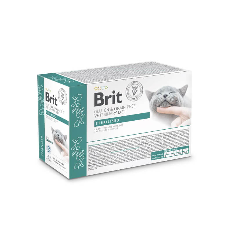 Brit GGF veterinarska dieta za mačke Sterilised, vrečka - losos - 85 g (2)