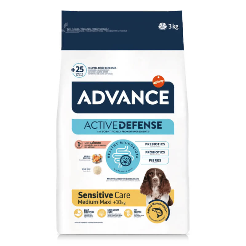 Advance Adult Medium/Maxi Sensitive - losos in riž - 3 kg