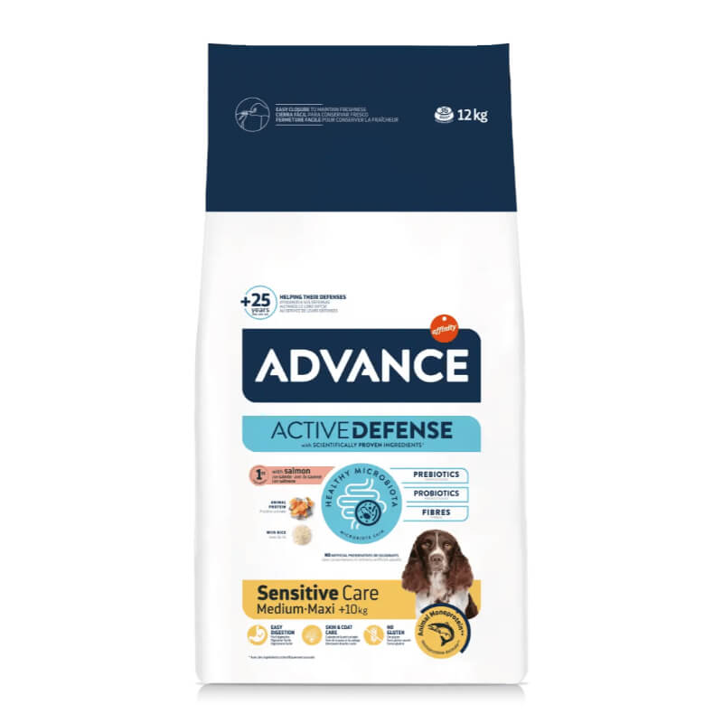 Advance Adult Medium/Maxi Sensitive - losos in riž - 12 kg