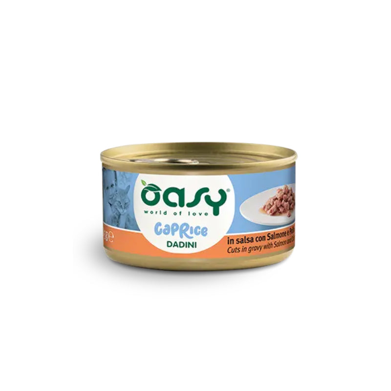 Oasy Caprice Cuts Adult losos in piščanec koščki v omaki, konzerva - 85g - 85 g