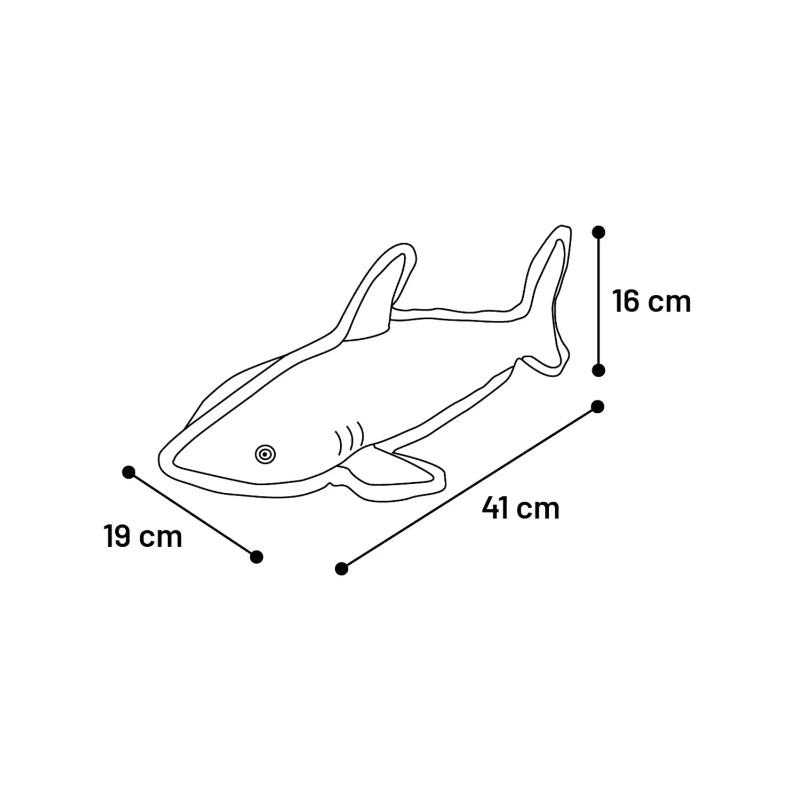 Flamingo Dobbla morski pes iz tekstila, temno siv - 41 cm (3)