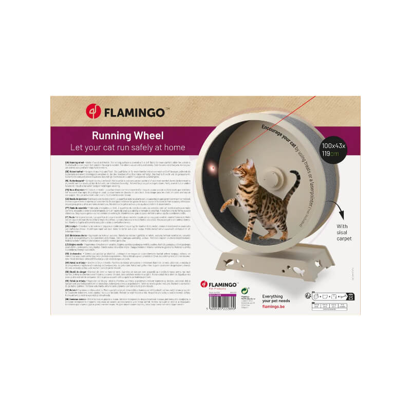 Flamingo Eksi vadbeno kolo za mačke iz lesa - 100 x 43 x 119 cm (2)