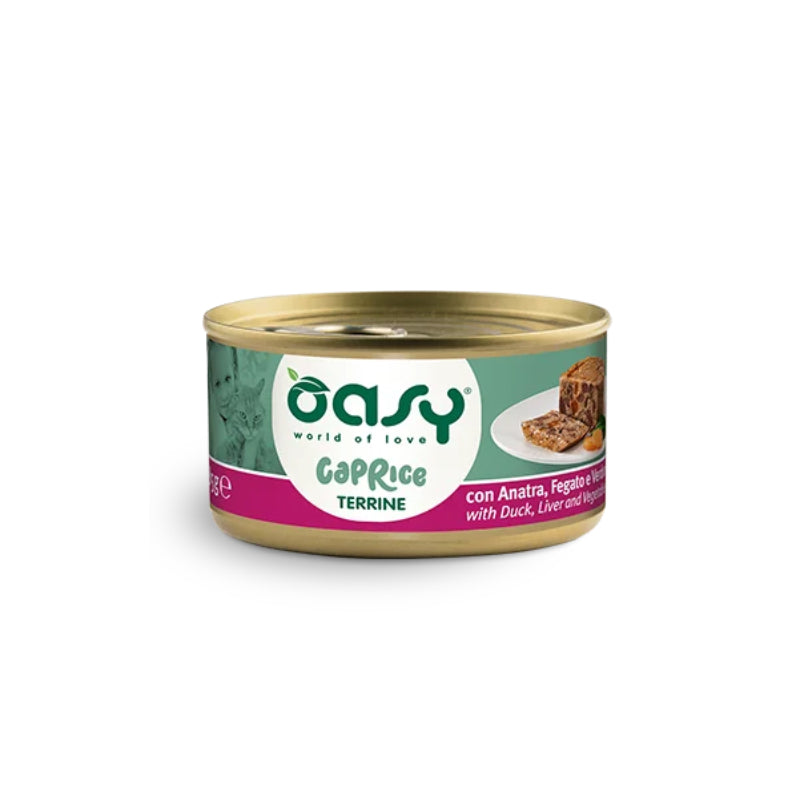 Oasy Caprice Terrine Adult raca, jetra in zelenjava, pašteta v konzervi - 85g