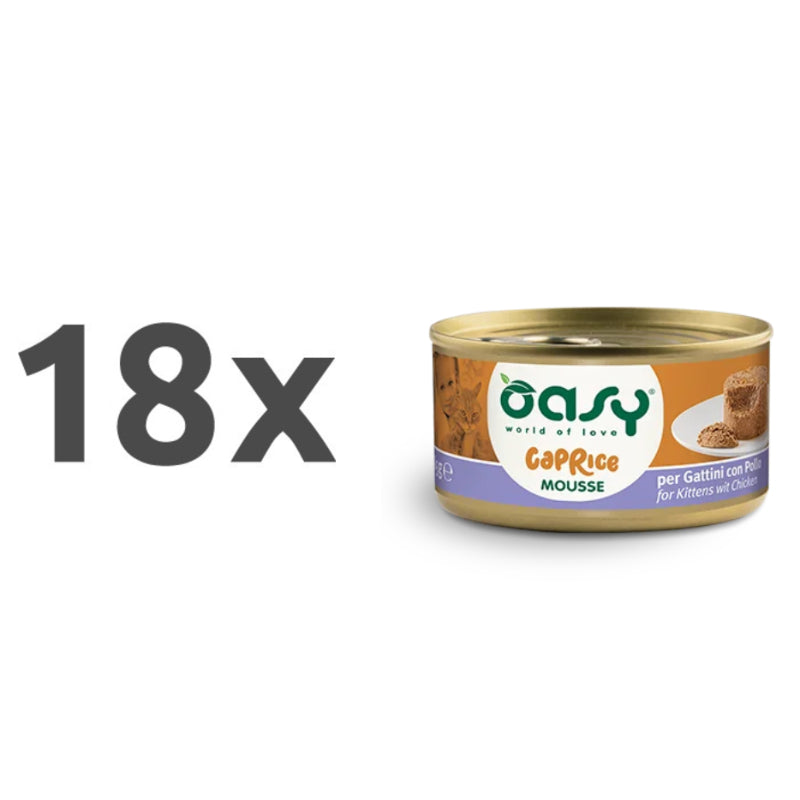 Oasy Caprice Mousse Kitten piščanec, mousse v konzervi - 85 g - 18 x 85 g