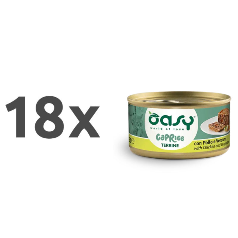 Oasy Caprice Terrine Adult piščanec in zelenjava, pašteta v konzervi - 85g - 18 x 85 g