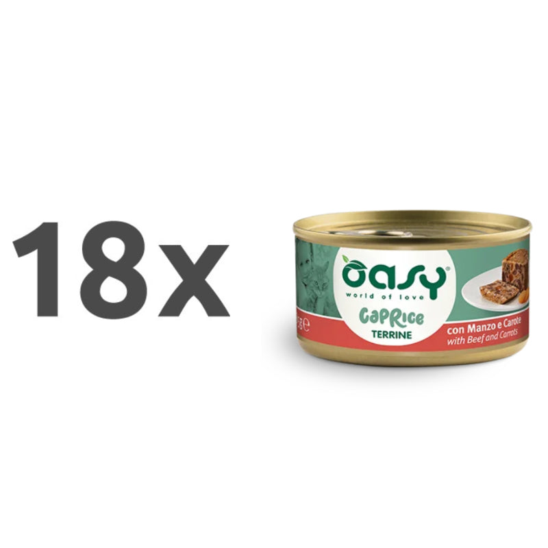Oasy Caprice Terrine Adult govedina in korenje, pašteta v konzervi - 85g - 18 x 85 g