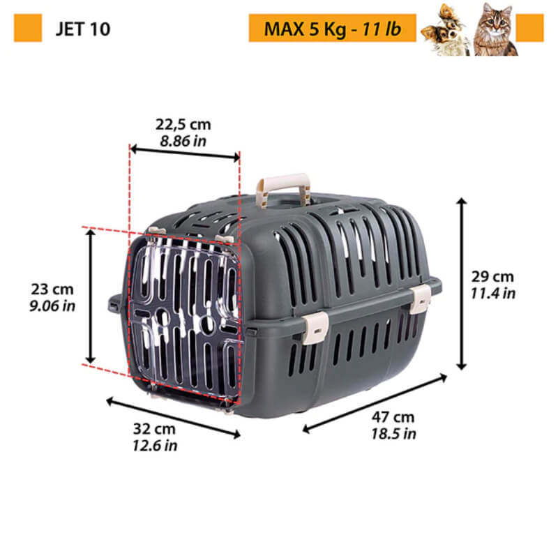 Ferplast Box Jet 10 transporter za mačke in male pse - 32 x 47 x 29 cm (4)