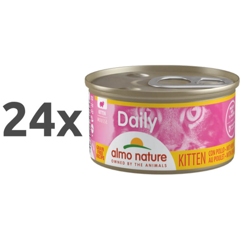 Almo Nature Kitten Daily Mousse konzerva - piščanec - 85 g - 24 x 85 g