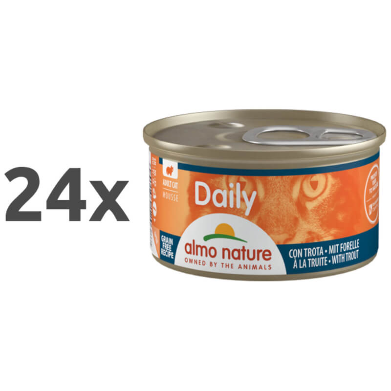 Almo Nature Daily Mousse konzerva - postrv - 85 g - 24 x 85 g