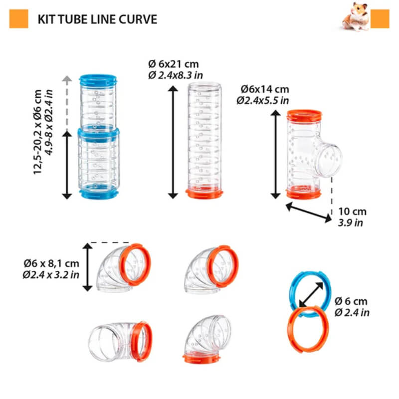 Ferplast komplet tunelov za kletke Kit Tube Curve - 9 kos (3)