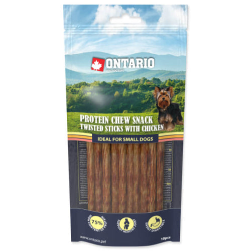 Ontario Dog Protein posladek palčke Twisted 10/1 - piščanec, 12,7 cm