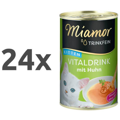 Miamor Vitality Drink Kitten pijača s koščki piščanca - 24 x 135 ml