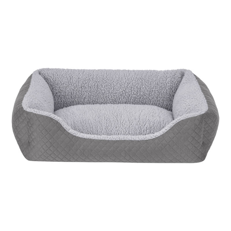 Pet Comfort oglato ležišče Bravo s plišem, različne velikosti - sivo - 45 x 55 cm