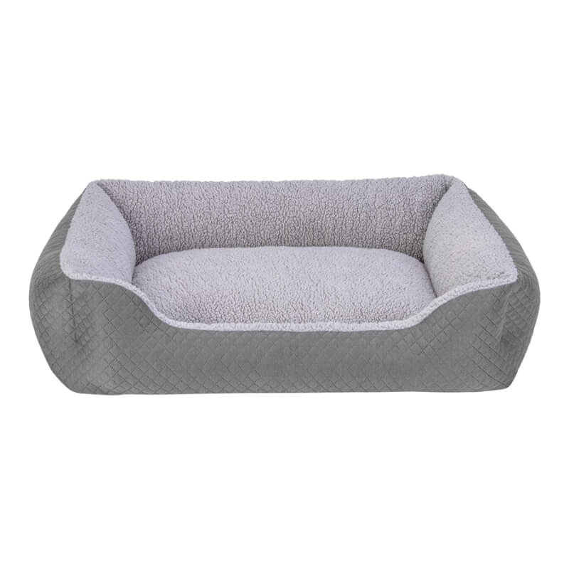 Pet Comfort oglato ležišče Bravo s plišem, različne velikosti - sivo - 75 x 60 cm