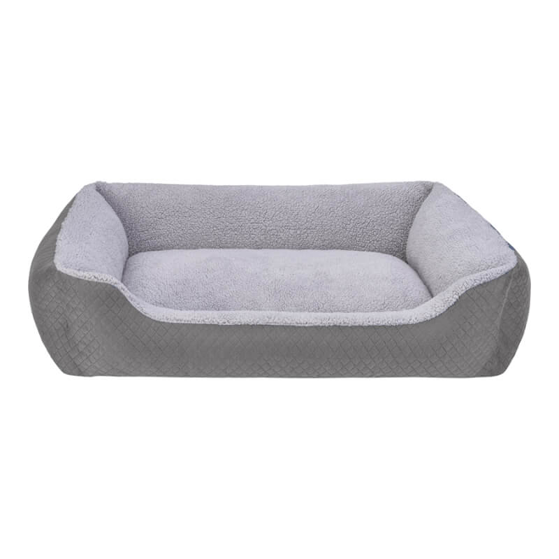 Pet Comfort oglato ležišče Bravo s plišem, različne velikosti - sivo - 90 x 70 cm