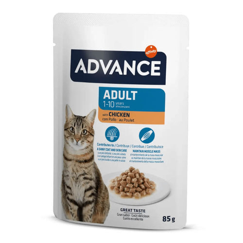 Advance Cat Adult koščki v omaki, vrečka - piščanec - 85 g - 85 g