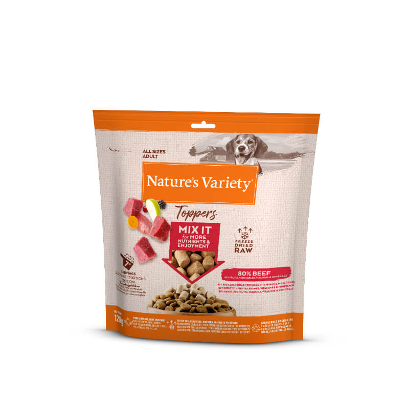 Nature's Variety Dog Toppers posip za hrano, govedina - 120 g