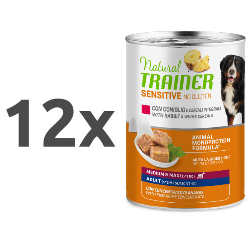 Natural Trainer No Gluten Adult - kunec in žito - 12 x 400 g