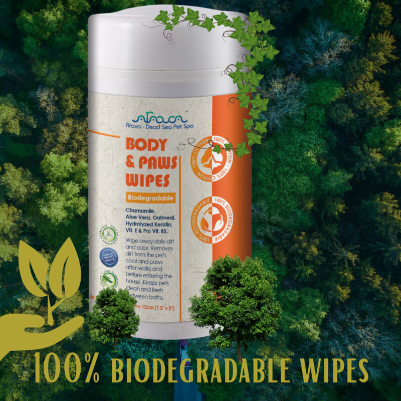 Arava Paws&Body bombažni čistilni robčki za nego tačk in telesa 18x12cm (2)