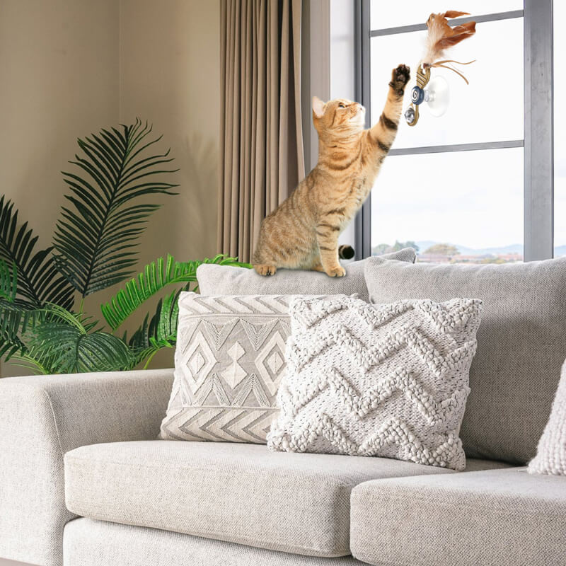 All For Paws Spin&Glow vrteča igrača s perjem in lučko - 27 cm (3)