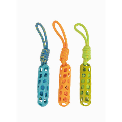 Pawise Play-N-Tug gumijasti aport z ročajem iz vrvi, razli. barve - 40 cm