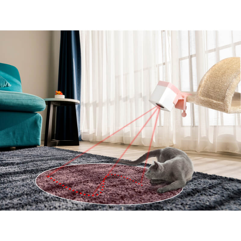 Pawise avtomatski laser za mačke, belo-roza - 15 x 7 cm (3)