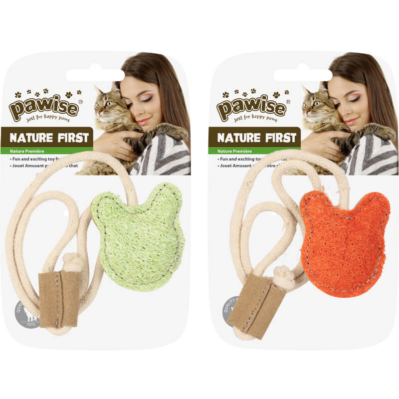 Pawise Nature First igrača za mačke miška, različne barve - 6 cm