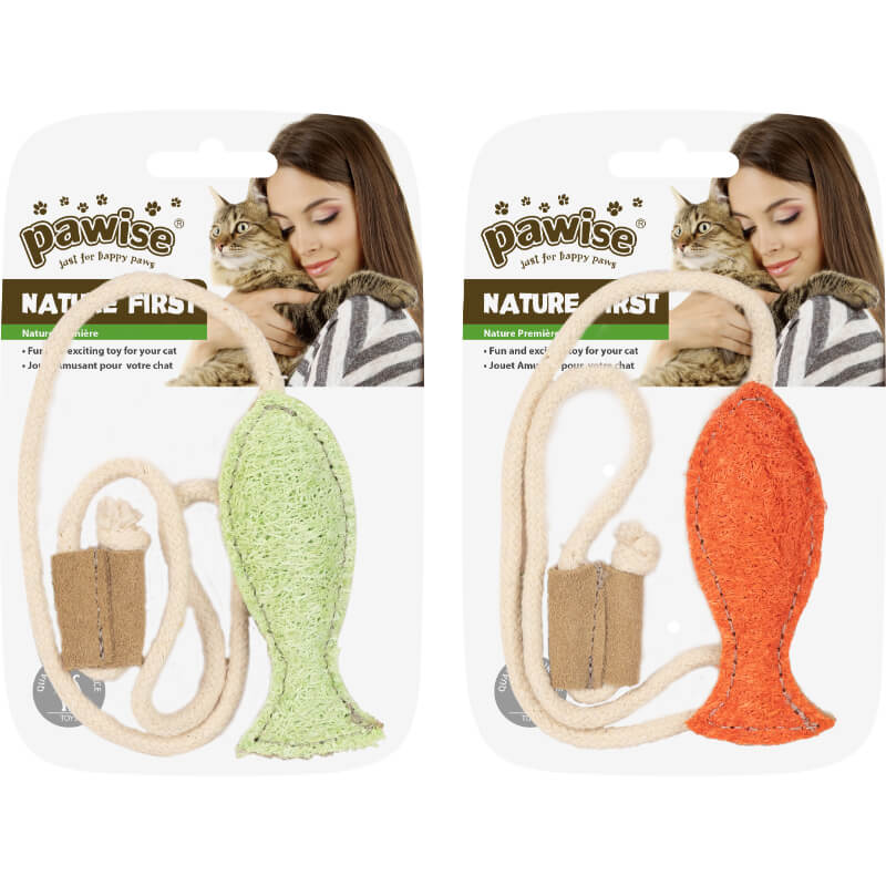Pawise Nature First igrača za mačke riba, različne barve - 9 cm