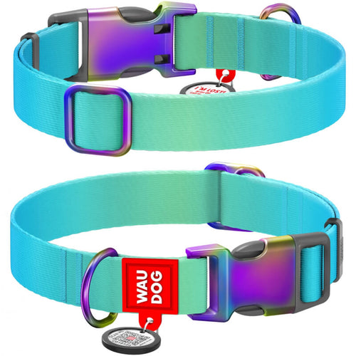Waudog ovratnica Gradient, svetlo modra - 33 - 49 cm