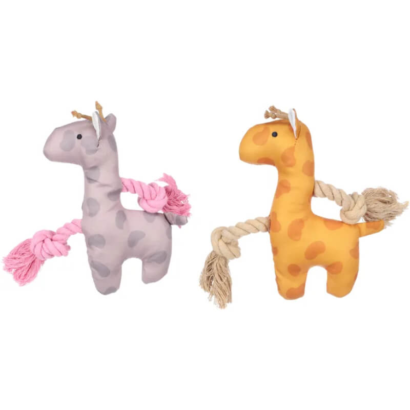 Flamingo Britty igrača žirafa z vrvjo, različne barve - 16,5 x 21 cm