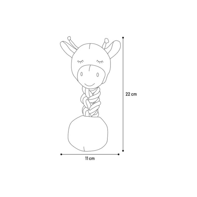 Flamingo Britty igrača žirafa z vrvjo in žogo, različne barve - 22 x 11 cm (3)