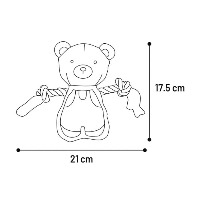 Flamingo Britty igrača medvedek z vrvjo, različne barve - 17,5 x 21 cm (3)