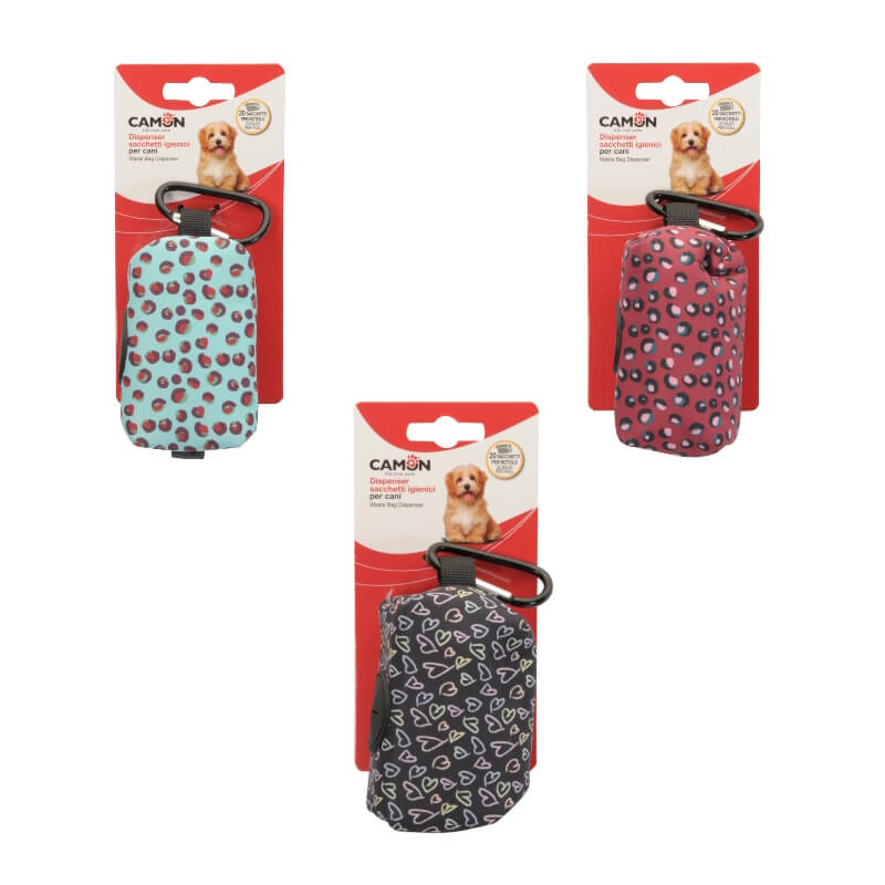 Camon nosilec za drečke s karabinom in potiskom, različne barve - 20 drečk