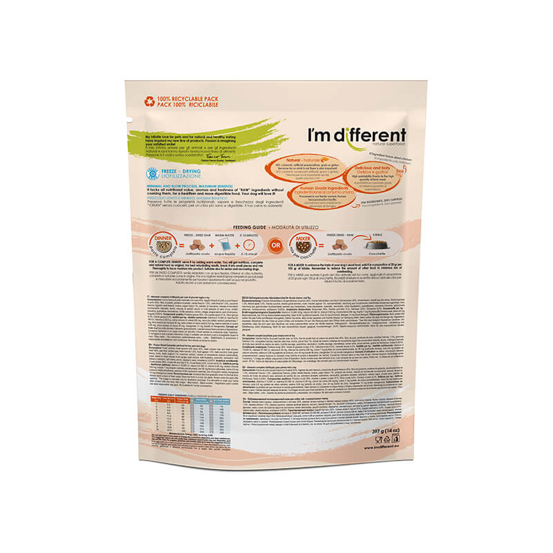 I'm Different FreezeDried Complete Dinner, za majhne pse - piščanec - 156 g (2)