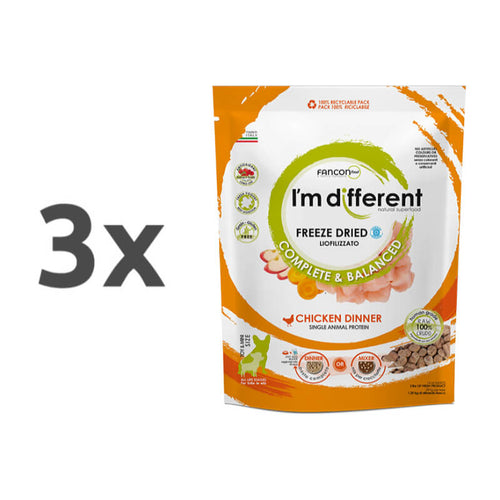 I'm Different FreezeDried Complete Dinner, za majhne pse - piščanec - 156 g - 3 x 156 g