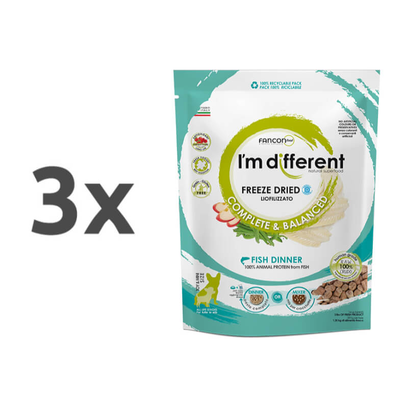 I'm Different FreezeDried Complete Dinner, za majhne pse - riba - 156 g - 3 x 156 g