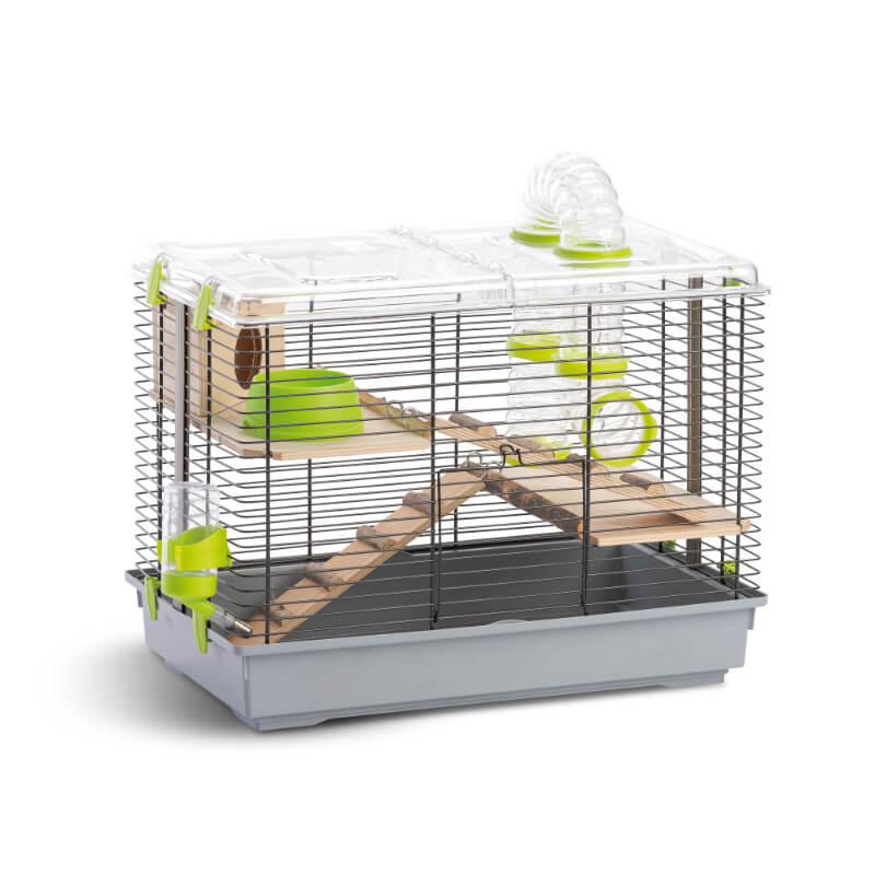 MPS kletka za hrčke Pino Natura, opremljena, siva - 45 x 27 x 34 cm